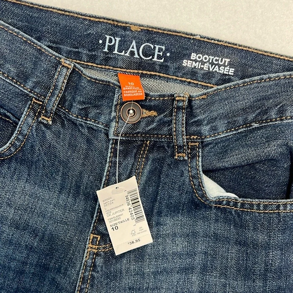 The Children's Place Bootcut Jeans Dark Wash Mid Rise 5 Pocket Classic Size 10